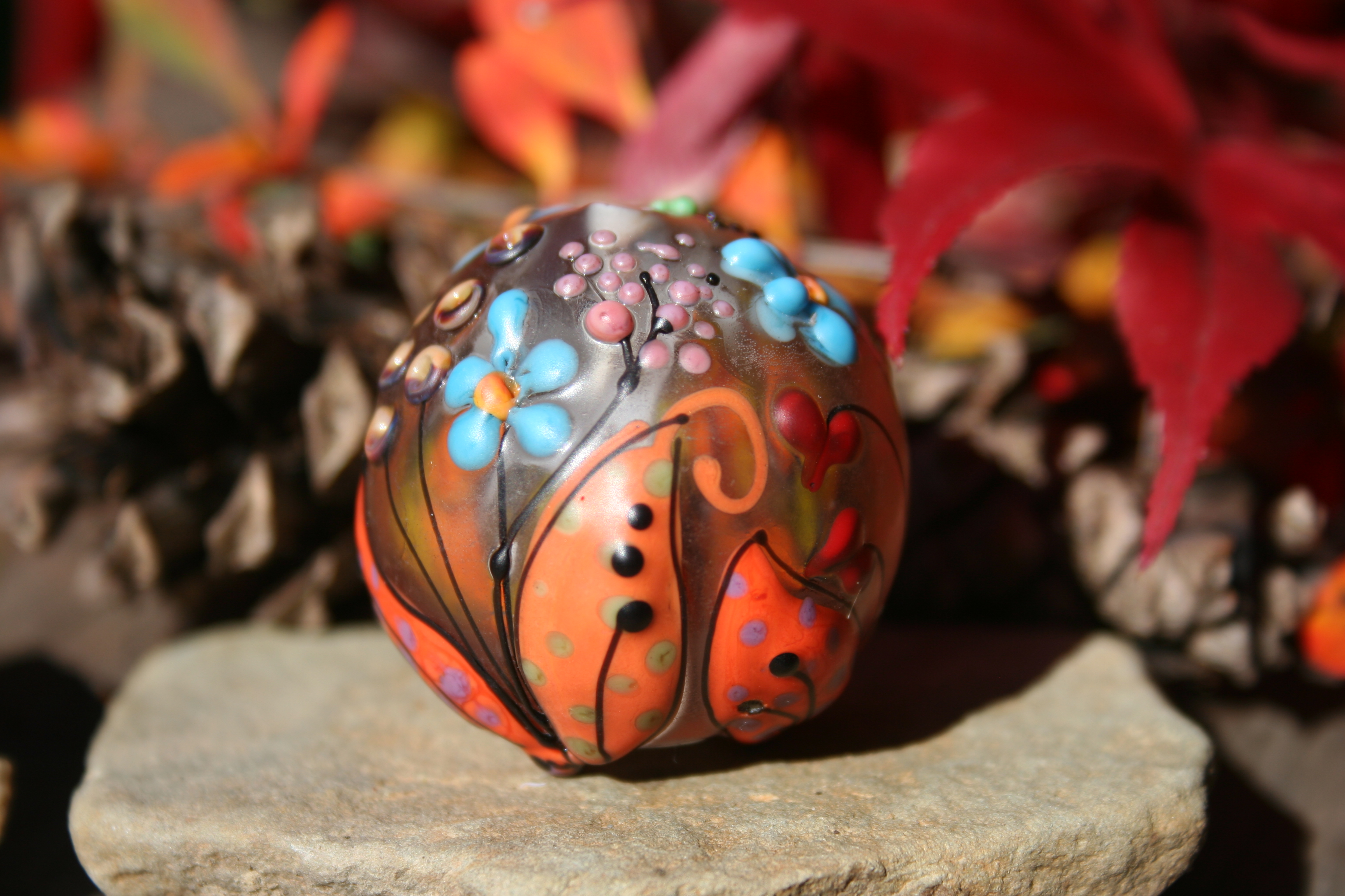 glass bead-floral pattern #2-